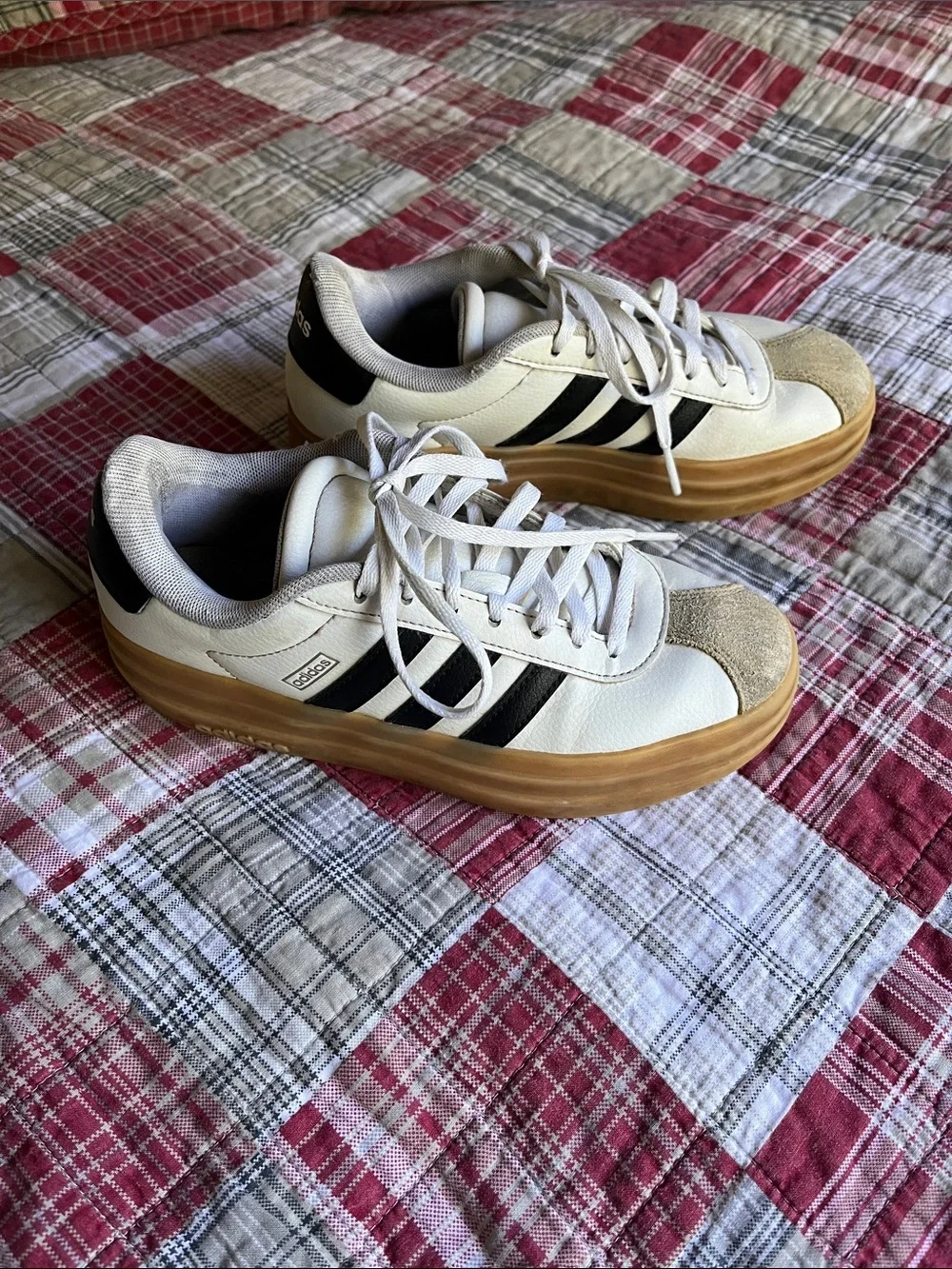 adidas White and Black Platform Sneakers